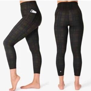 Sweaty Betty Super Sculpt Legging, full length, size small black plaid